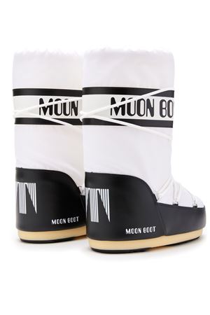 Icon White and Black Nylon Boots MOON BOOT | 80D1400440.NA02